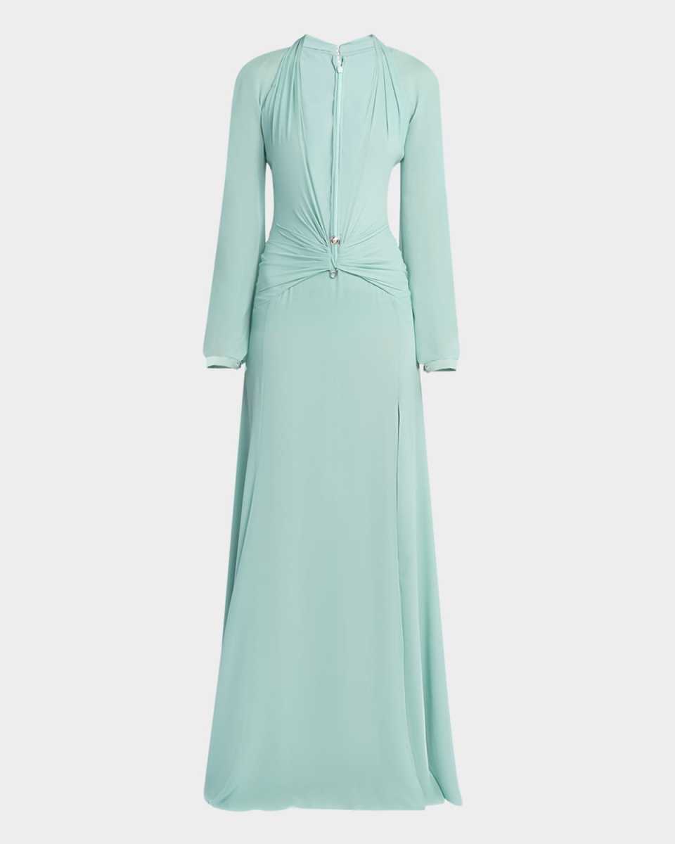 Deep V-Neck Silk Georgette Gown